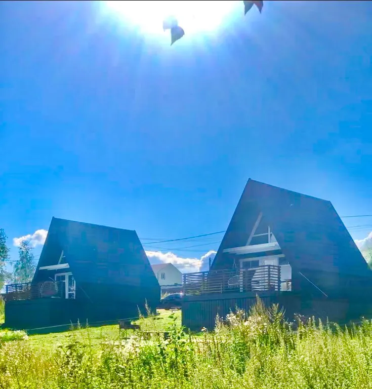 Дом A-frame с баней и чаном