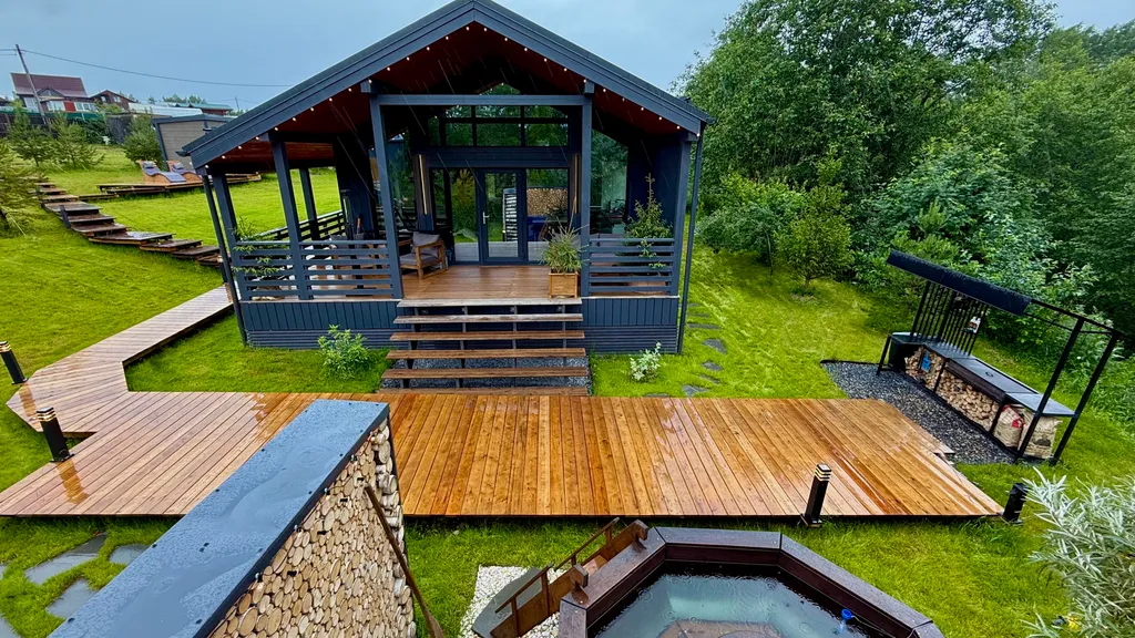 Аренда дома с баней и чаном в окружении леса