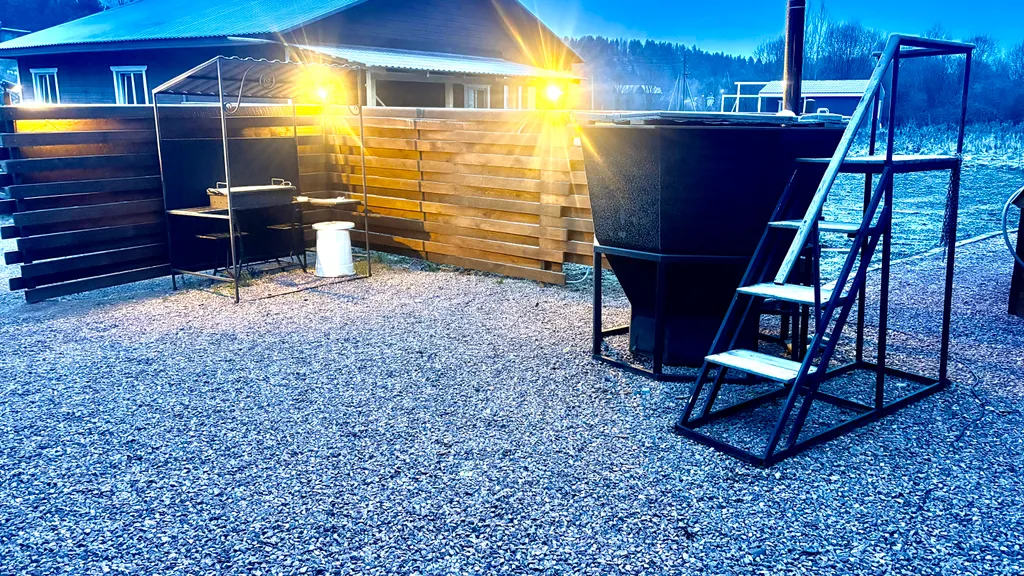 Дом с баней у леса