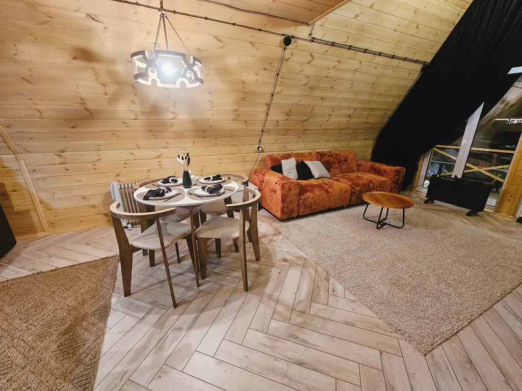 Уютный дом в стиле A frame на поляне Чегет