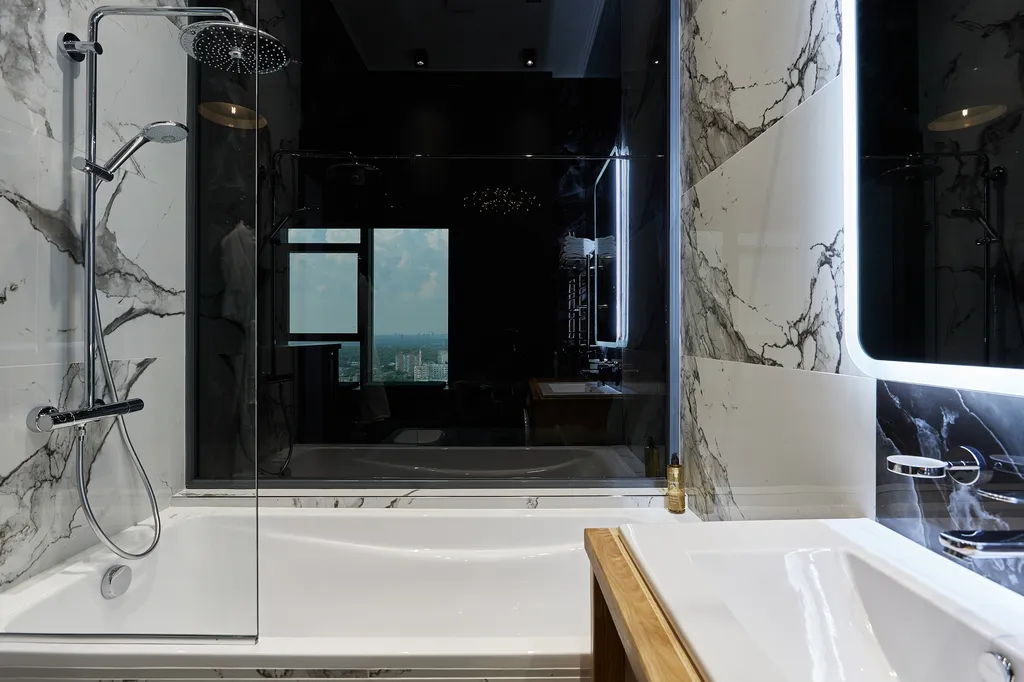 Квартира Квартира Дизайнерский лофт для двоих с ванной у окна и панорамным видом — Москва