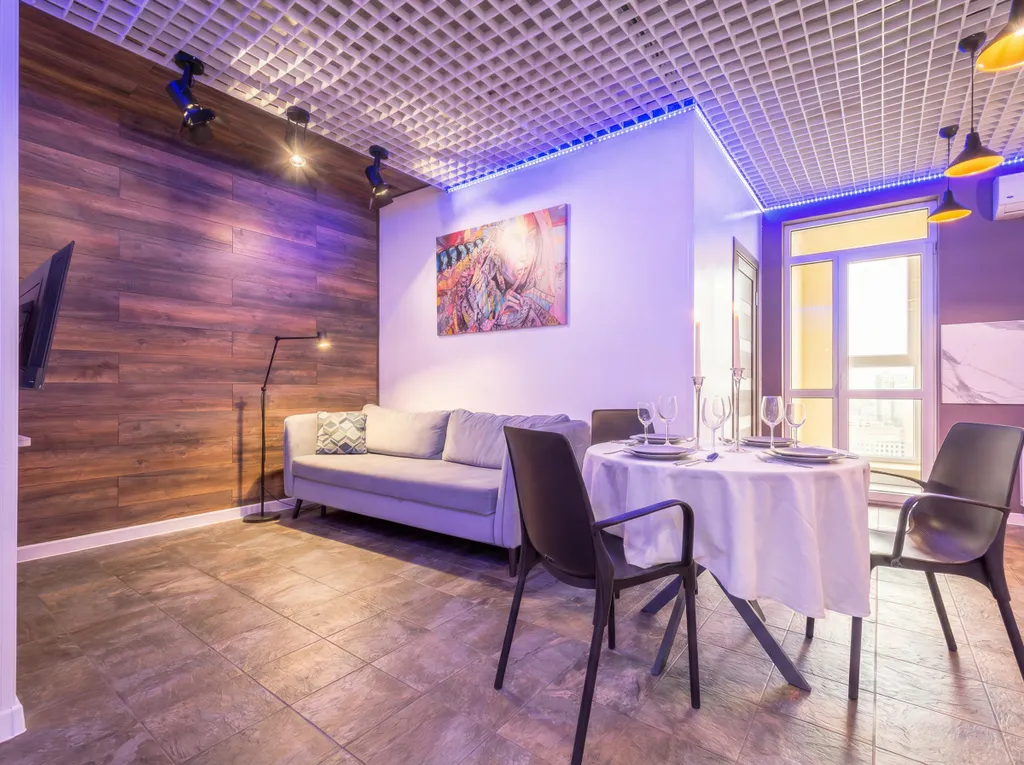 Квартира Loft с авторской планировкой, качелью с видом на город в ЖК БОльшом — аренда посуточно в Краснодар