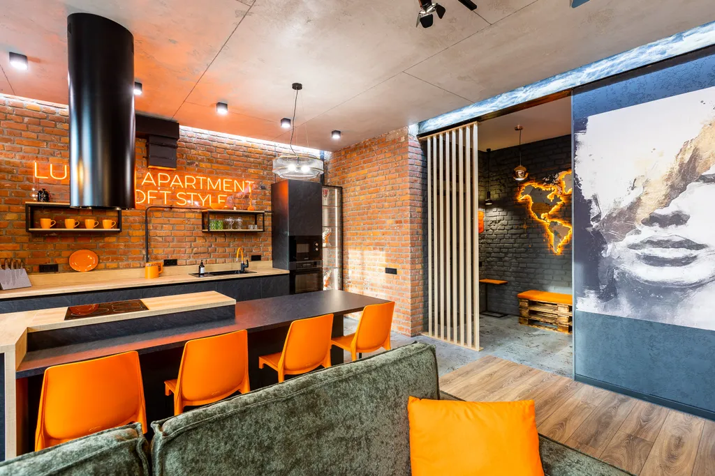 Luxury apartment in loft style