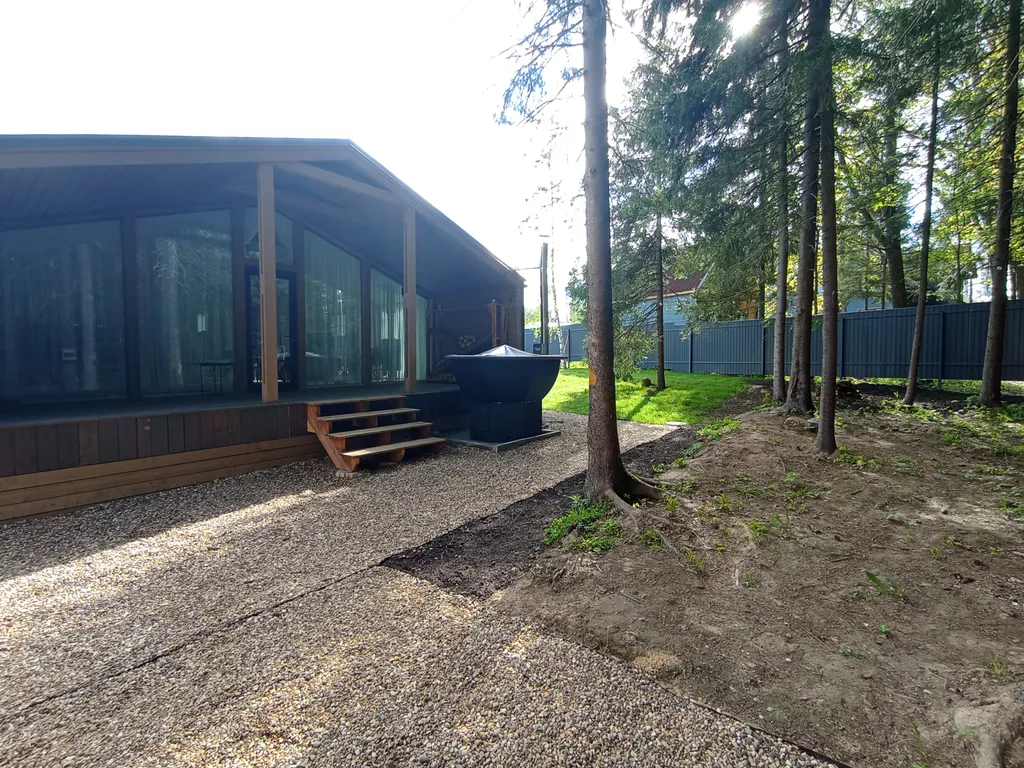 Панорамный дом с видом на лес и банным чаном