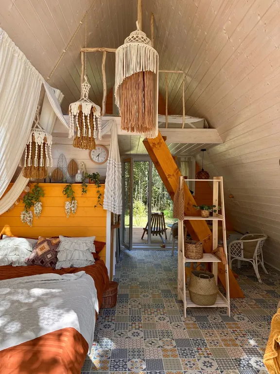 Коттедж Коттедж А-frame с купелью Бохо — Тосно