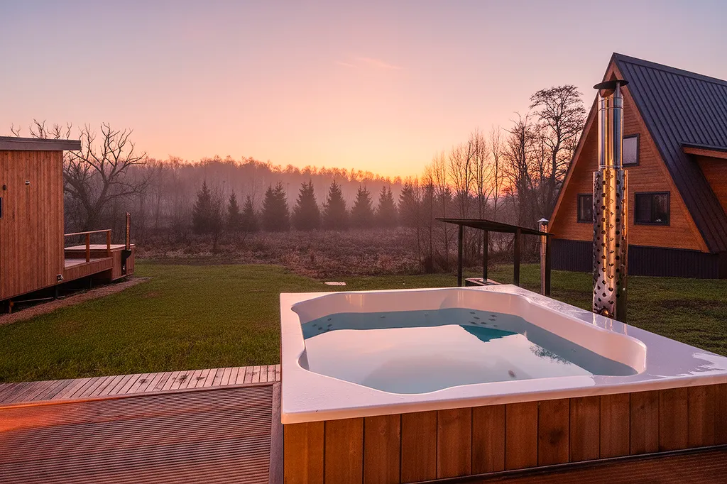 Уютный дом с баней, купелью и видом на лес