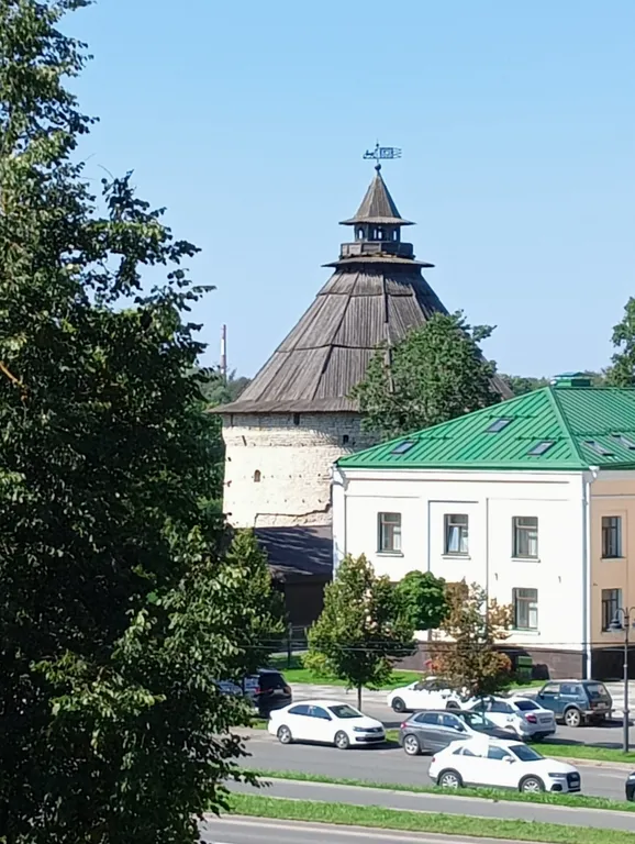 Квартира в центре города с видом на Покровскую башню и реку Великую