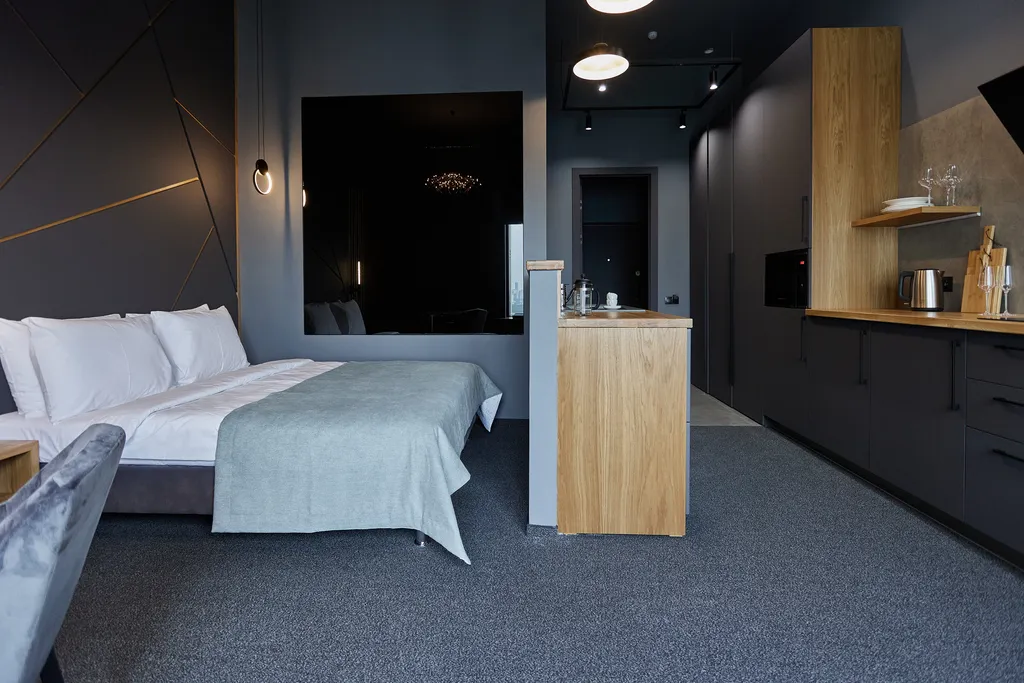 Квартира Квартира Дизайнерский лофт для двоих с ванной у окна и панорамным видом — Москва