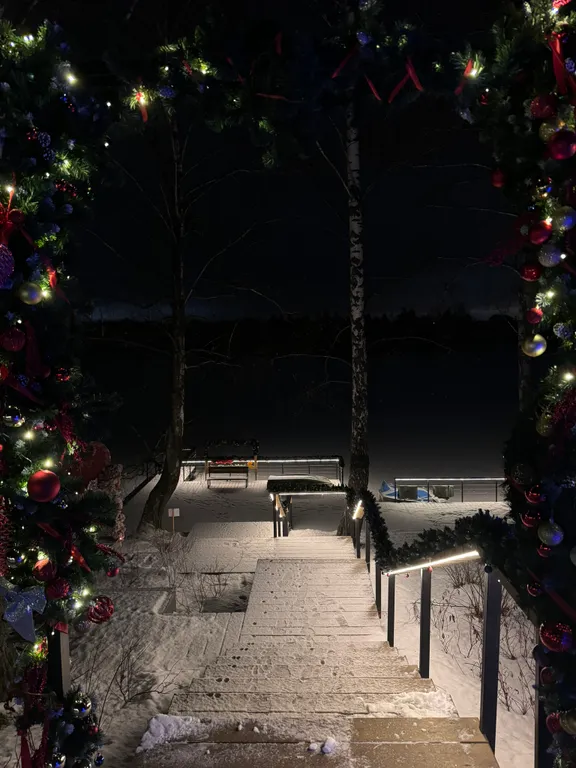 Современный дом у озера с купелью и своим катком. В феврале скидки