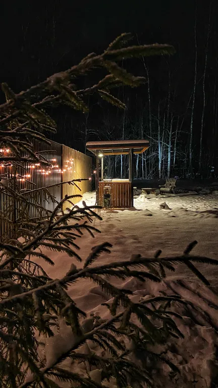 Gray дом в стиле барнхаус с видом на лес