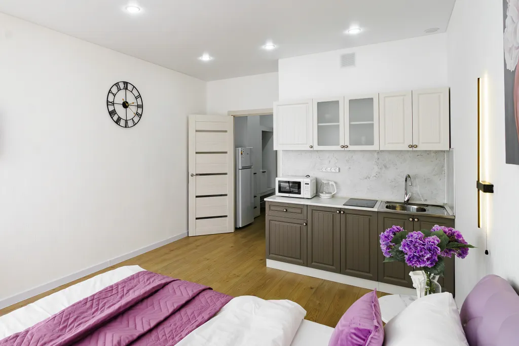 Студия на 24 этаже с панорамным видом на реку в ЖК Аквамарин