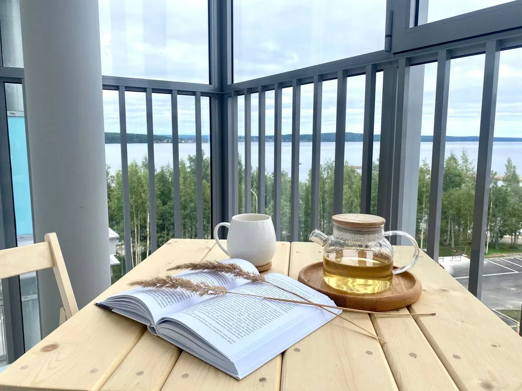 Евродвушка с кондиционером и с красивым видом на озеро