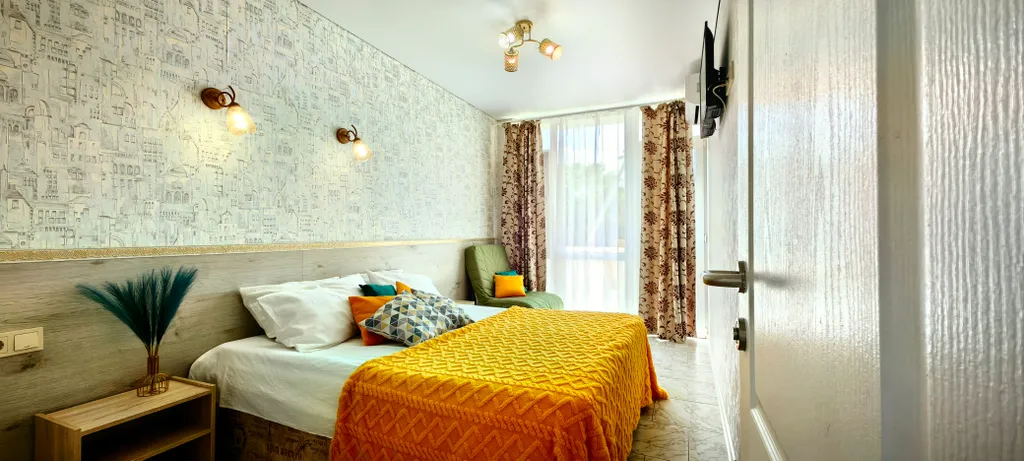 Квартира Двухкомнатные апарты с изолированными комнатами/кухня/стиралка/балконы — Судак