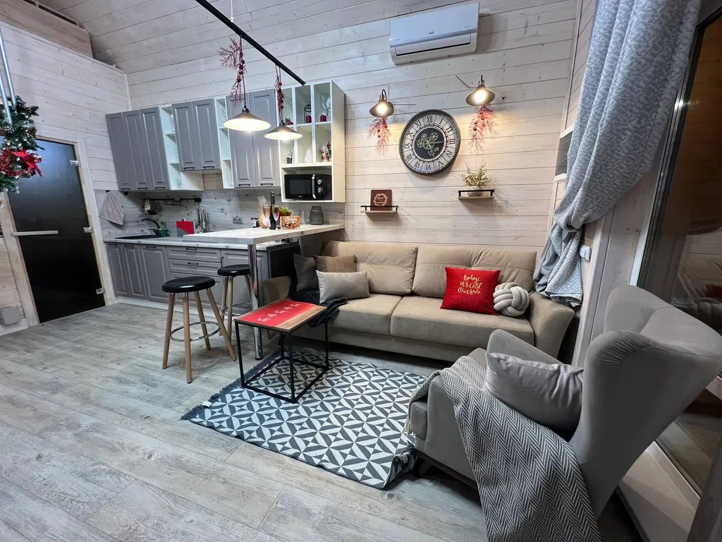 Коттедж Коттедж Комфортабельный барнхаус с баней и купелью для отдыха вдали от города — Шишкино