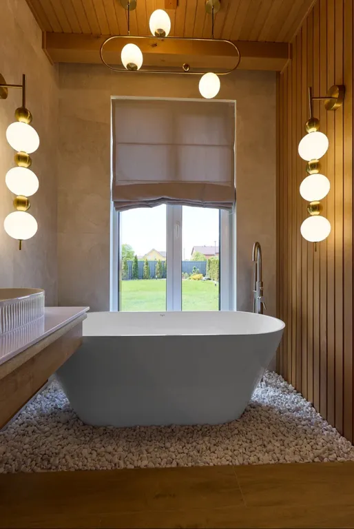 Дом с сауной и террасой а видом на сад