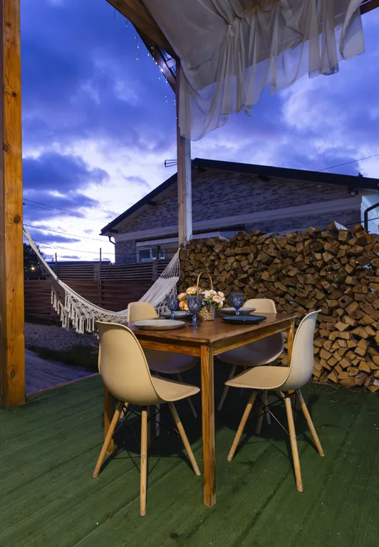 Дом с баней и чаном на дровах