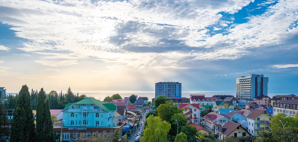 Квартира Квартира Уютная с видом на море, балконом, ванной, бассейном на территории жк — Адлер