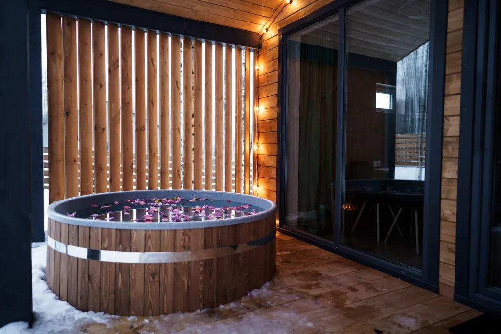 Коттедж Стильный Барн-Хаус с горячей купелью — Соловеново