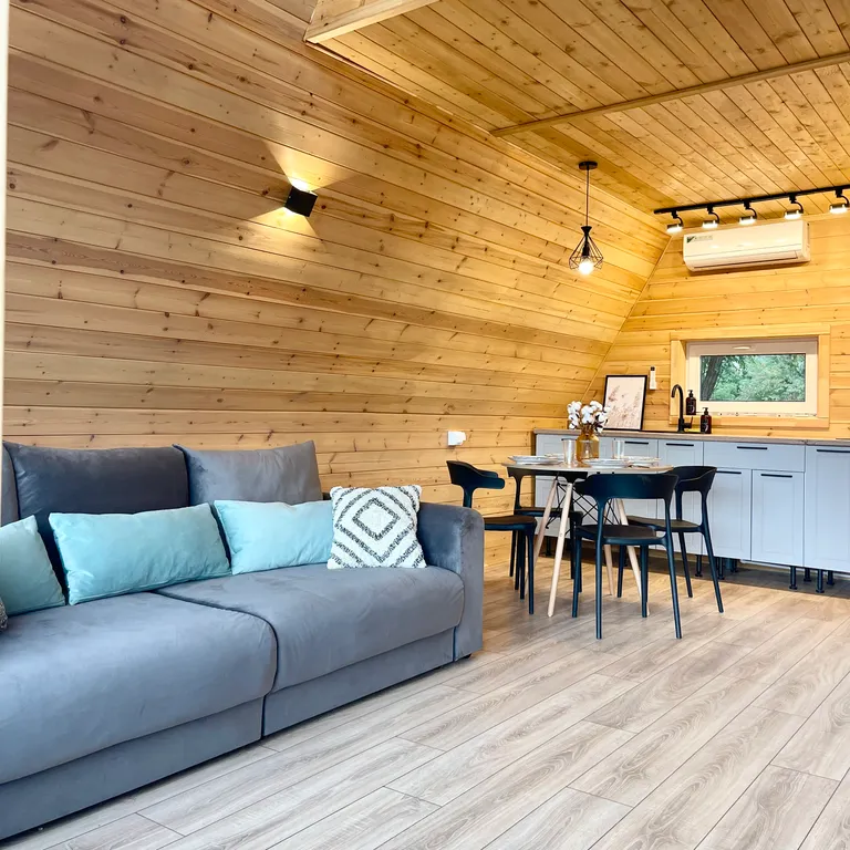 А-фрейм с баней и чаном