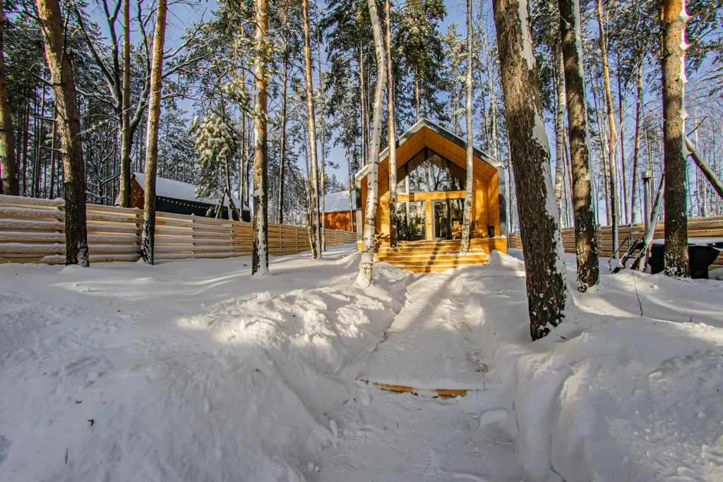 Дом с с чаном и сауной в сосновом лесу "Барн-хаус 2"