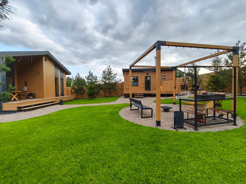 Skandi рыбка загородный дом у пруда в Подмосковье