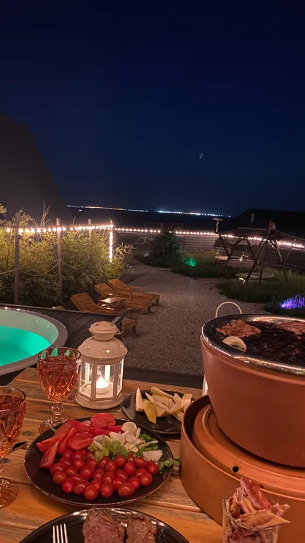 Домик а фрейм для круглогодичного отдыха с джакузи и баней