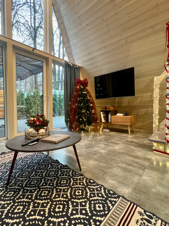 Уютный А-фрейм Ручей с баней и чаном