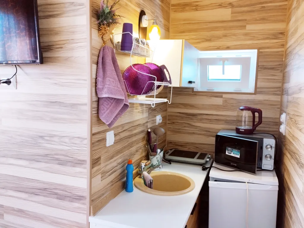 Студия с кухней удобствами балконом, 7 минут до моря