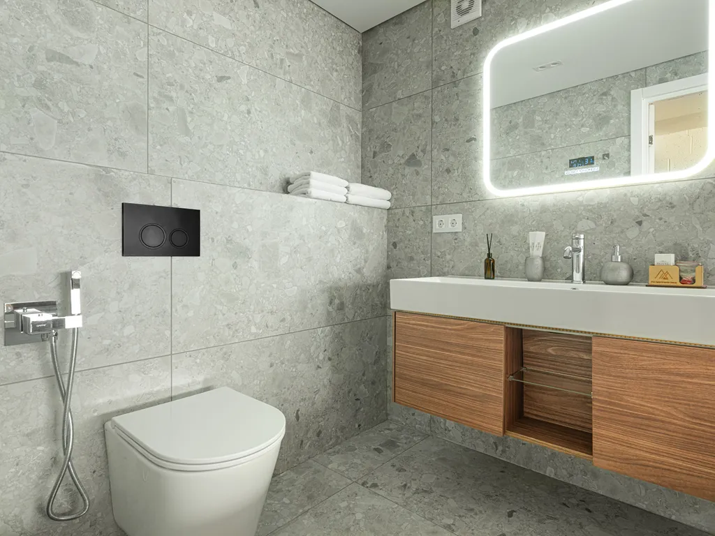 Квартира с джакузи, камином и панорамным видом на море