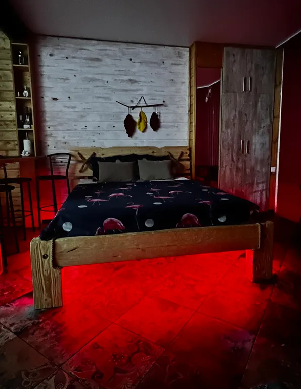 Студия с панорамными окнами и видом на горы