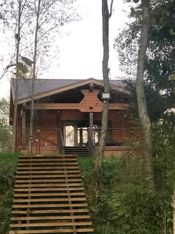 Деревянный дом у озера