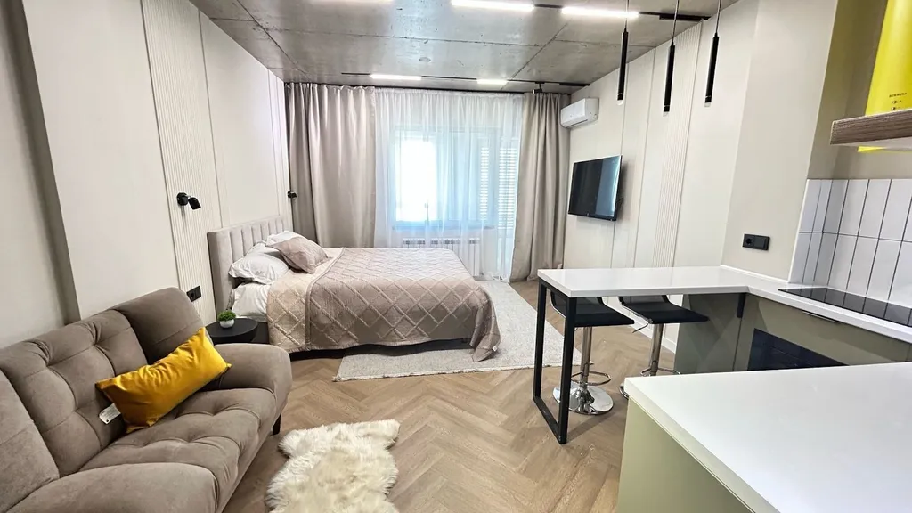 Квартира Уютная студия в стиле Джапанди — аренда посуточно в Алматы