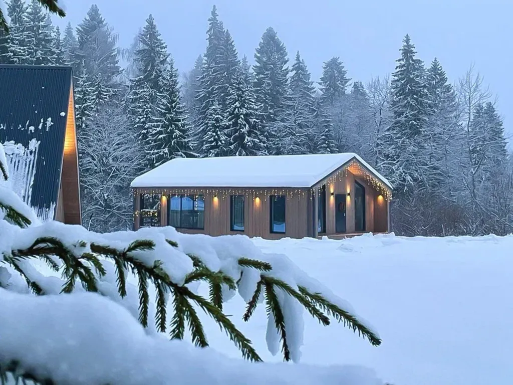 Коттедж Барн с панорамными окнами с видом на дикий лес — аренда посуточно в Истра