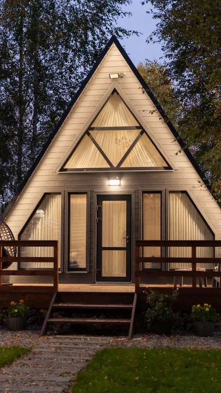 Уютный новый дом А-frame Седьмой берег