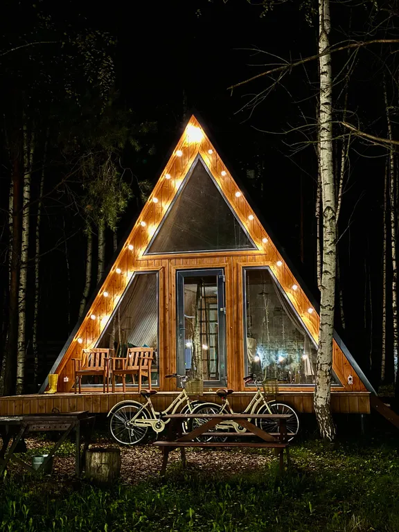 Коттедж Треугольный домик 36м2 с завтраком — Куровское