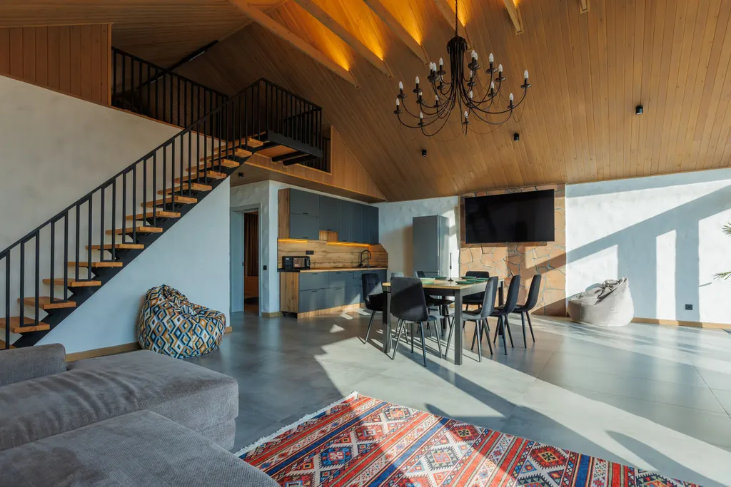 Дом с камином на берегу моря