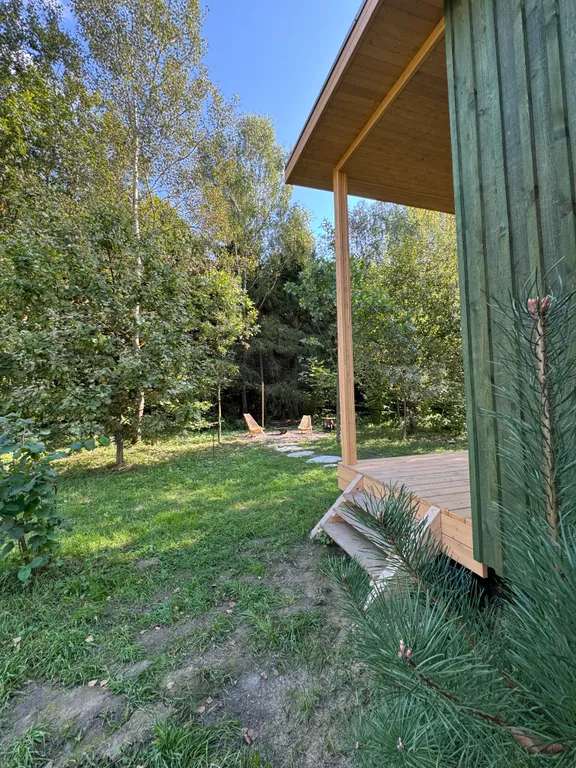 Дом баня с купелью у леса