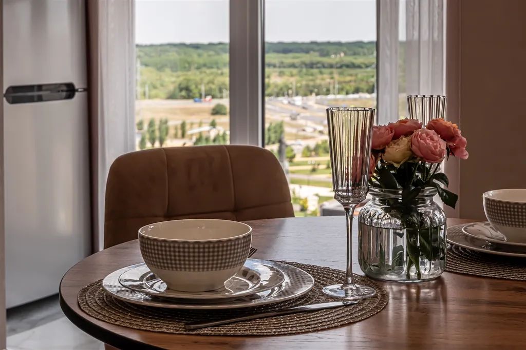 Новая уютная квартира с видом на фонтан