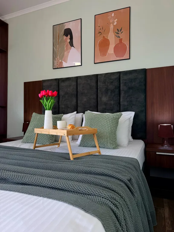 Апартаменты с видом на море. 3 минуты до пляжа. Для пятерых