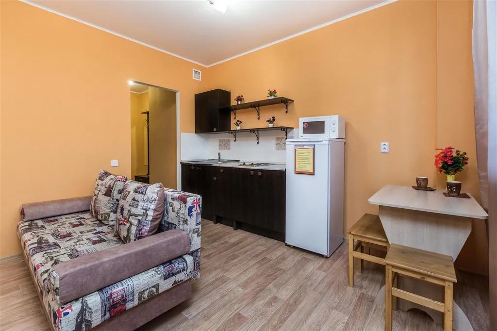 Квартира-студия с необычной планировкой со свежим ремонтом