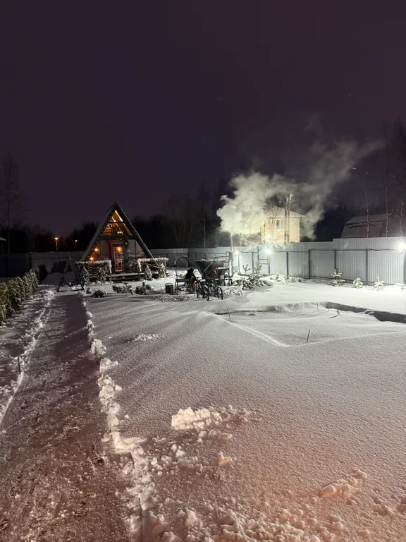 Домик А-фрейм с баней и сибирским чаном