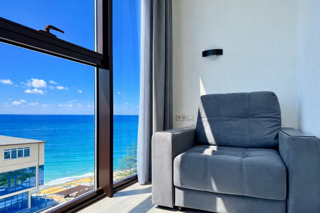 Квартира Квартира Люкс с видом на море и реку с балконом — Лазаревское