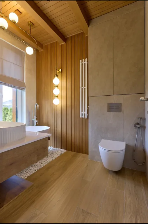 Дом с сауной и террасой а видом на сад