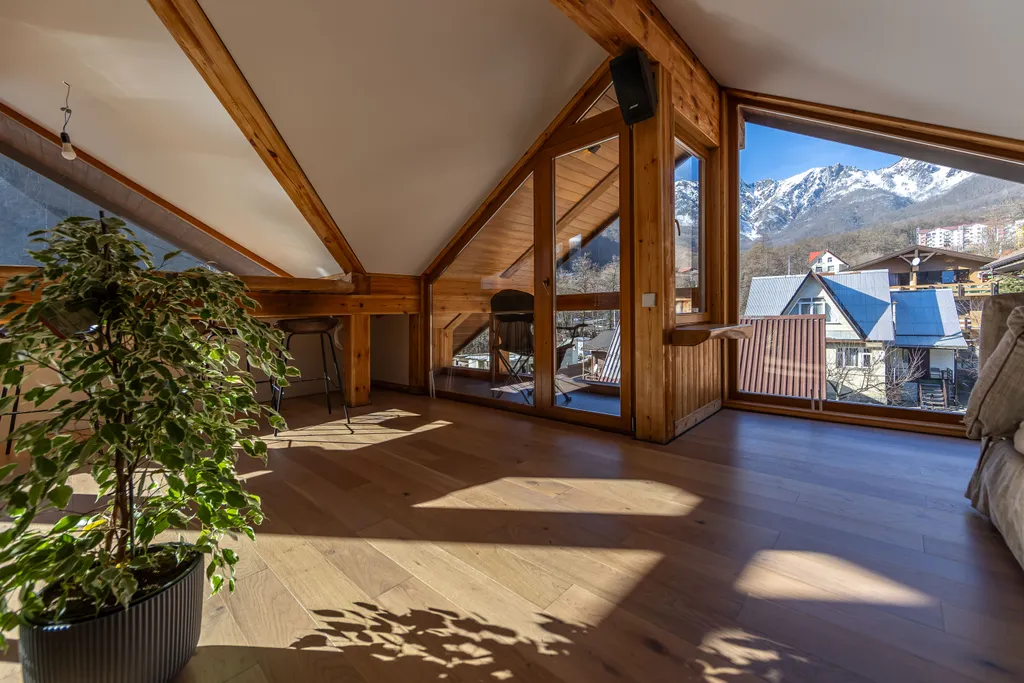 Уютная двухуровневая квартира в Красной поляне с видом на Ачишхо