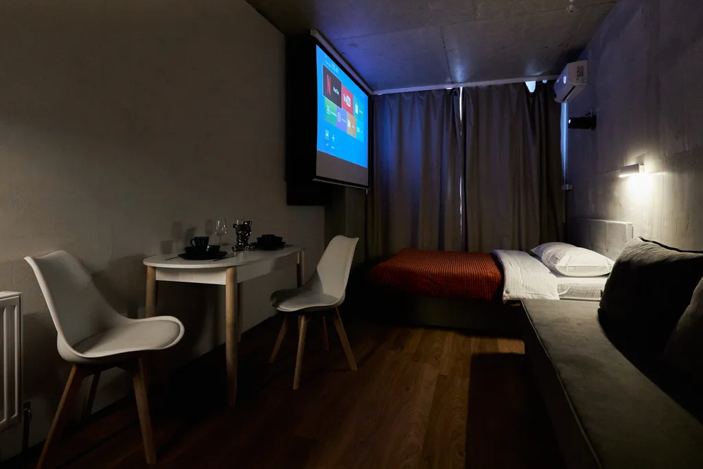 Апартаменты в стиле лофт для семейного отдыха, с проектом для фильмов