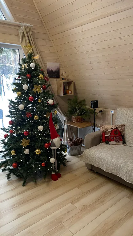 Дом с чаном среди соснового леса