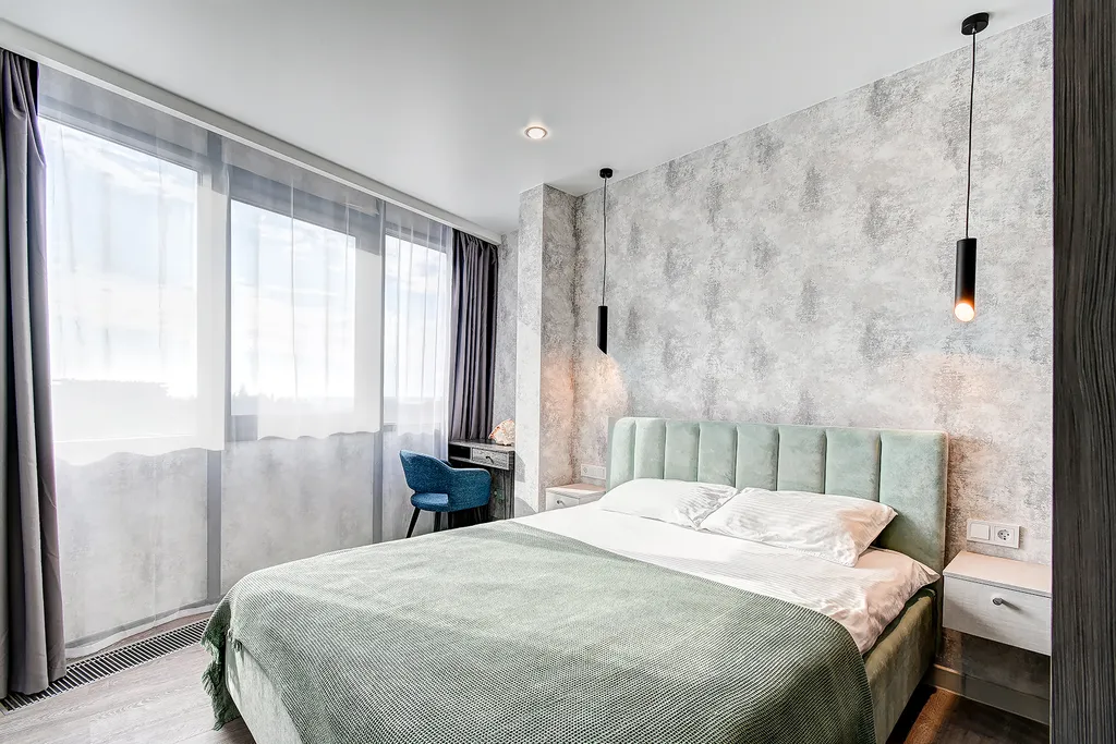 Квартира Квартира Зонированная студия с ванной, видом на море, бассейном на территории — Адлер