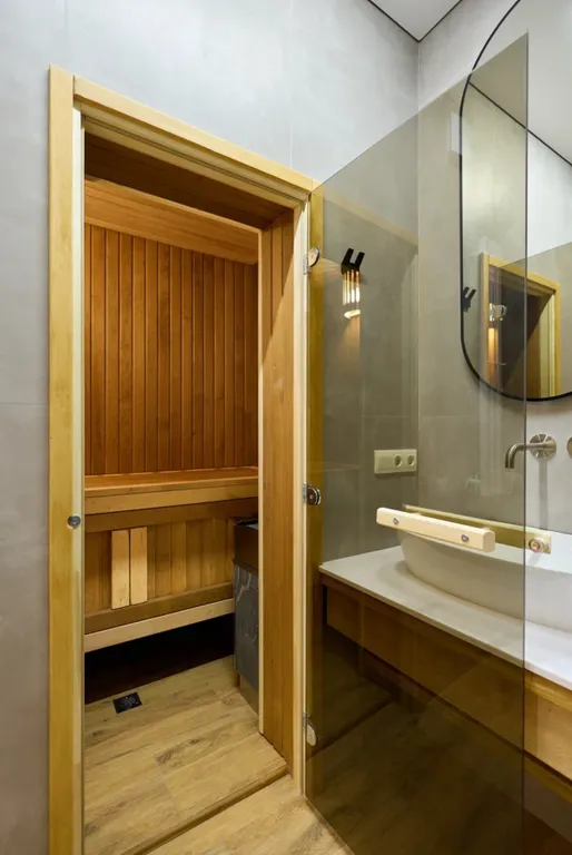 Дом с сауной и террасой а видом на сад