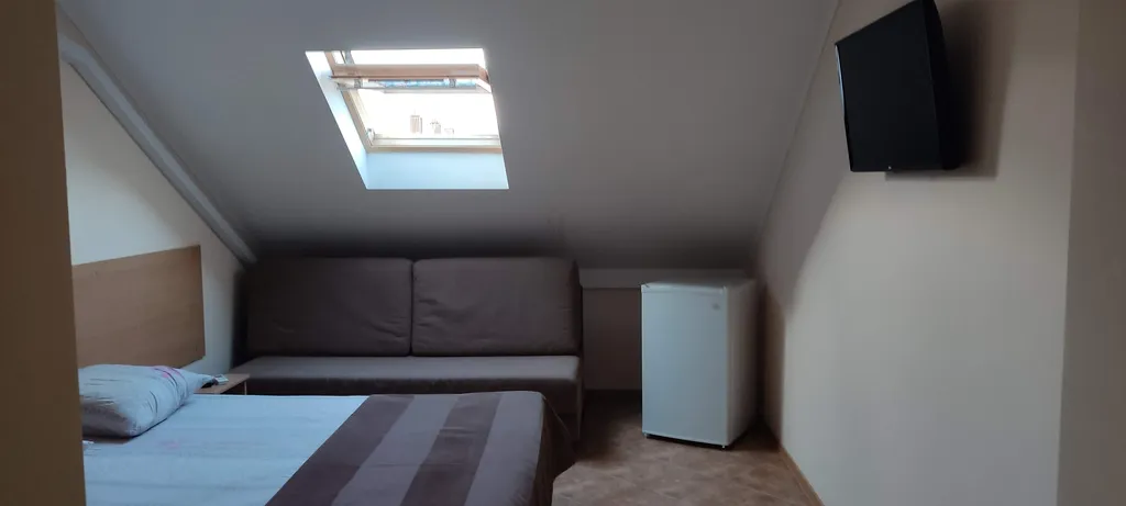 Трехместный номер с удобствами в мансарде