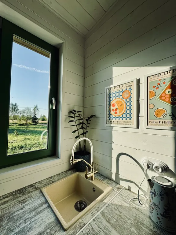 Дом баня с купелью у леса